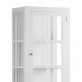 Masívna vysoká vitrína BLANC z dreva mindi v bielej farbe s dvierkami a zásuvkou 190cm