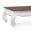 Koloniálny luxusný konferenčný stolík BLANC v bielej farbe z masívu 125cm 