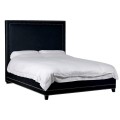 Luxusná manželská posteľ Emanetta čiernej farby v art deco štýle s kovovým zdobením