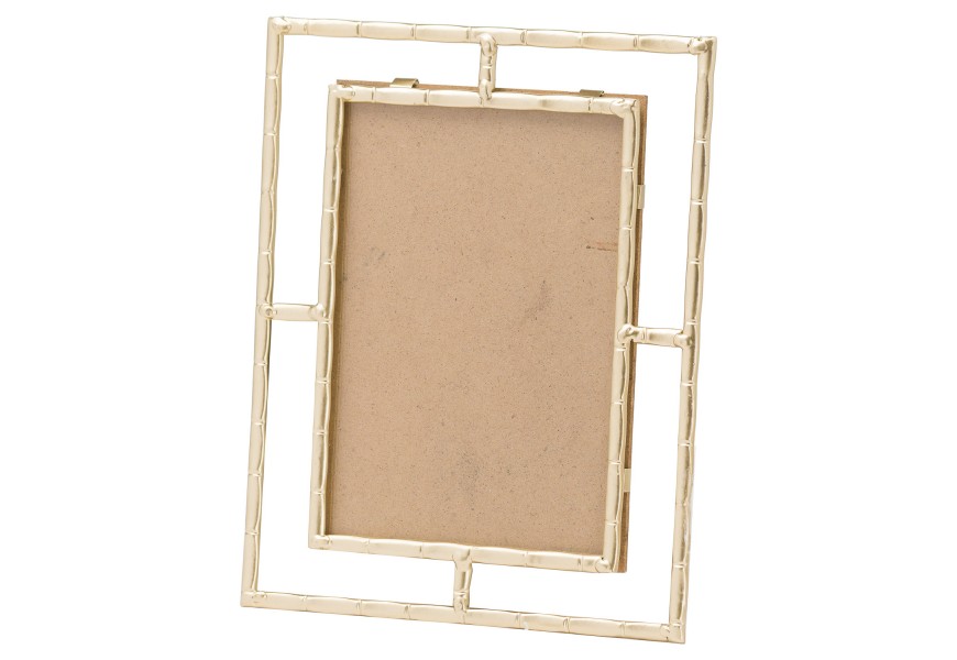 Dizajnový kovový  fotorámik v art-deco štýle Covela I v zlatej farbe