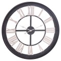 Industriálne okrúhle nástenné hodiny Linarán s čiernym rámom 80cm