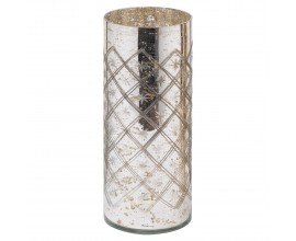 Vintage luxusná sklenená váza Portizo Silver striebornej farby 30cm