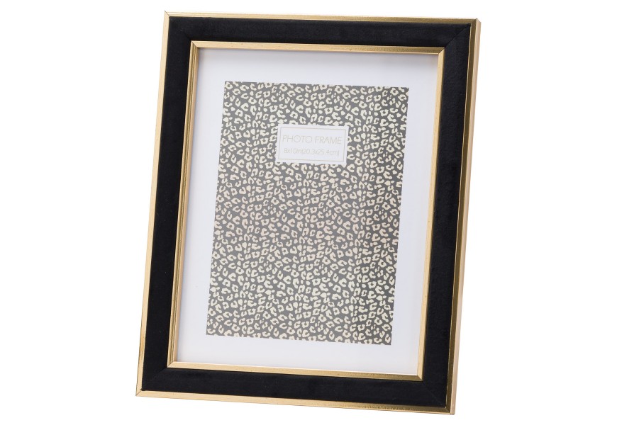 Art-deco luxusn&yacute; zamatov&yacute; fotor&aacute;mik Bolmente v čiernej farbe so zlat&yacute;m prvkom 8x10