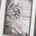 Dizajnový obdĺžnikový fotorámik Belfry v art-deco štýle so zrkadlovým efektom a dreveným okrajom