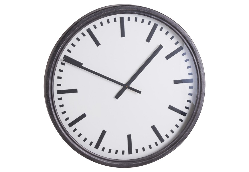 Retro n&aacute;stenn&eacute; hodiny Ceides s čiernym kovov&yacute;m r&aacute;mom a cifern&iacute;kom 80cm