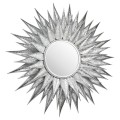 Art-deco dizajnové zrkadlo Solle so strieborným kovovým rámom v tvare lúčov 90cm