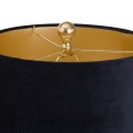 Art-deco dizajnová stolná lampa Bermui so zlatou konštrukciou a čiernym tienidlom 57cm