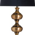 DIzajnová luxusná stolná lampa Perceiro s čiernym zamatovým tienidlom a zlatým členitým podstavcom zo živice
