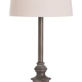 Vintage vysok&aacute; stoln&aacute; lampa Pombas s podstavcom zo živice a kr&eacute;mov&yacute;m kruhov&yacute;m tienidlom 82cm 