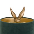 Dizajnová stolná lampa Jarrona Gold s podstavcom v tvare králika a so zeleným tienidlom 50cm