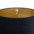 Art-deco nadčasová čierna keramická stolná lampa Noirra so zlatými prvkami a zamatovým tienidlom 84cm 
