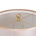 Retro štýlová tyrkysová stolná lampa Fachas Verdura s bledým tienidlom a včelým motívom so zlatými detailmi 45cm