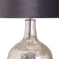 Štýlová strieborná keramická stolná lampa Concento so šedým zamatovým tienidlom 78cm 