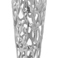 Moderná nadčasová vysoká kovová váza Polipero III striebornej farby 63cm