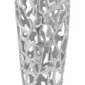 Moderná kovová váza Polipero IV striebornej farby inšpirovaná koralom