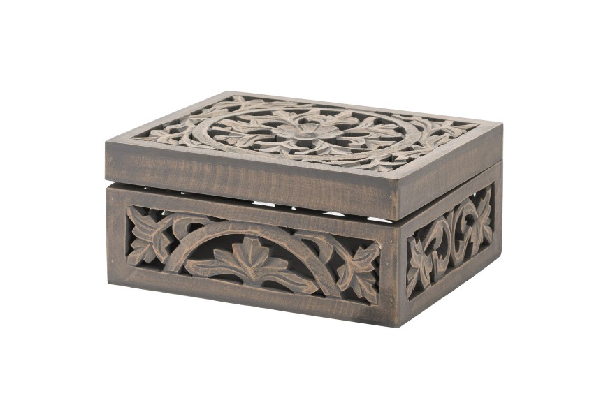 Orient&aacute;lna vkusn&aacute; dreven&aacute; &scaron;perkovnica Tanxil I s vyrez&aacute;van&yacute;m vzorom  28cm