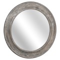 Vintage kruhové nástenné zrkadlo Belell so šedým masívnym rámom 76cm