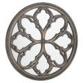Orientálne kruhové nástenné zrkadlo Chiribita s ornamentálnym dreveným rámom 60cm