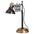 Industriálna čierna kovová pracovná lampa Estrada s mosadznými prvkami 49cm