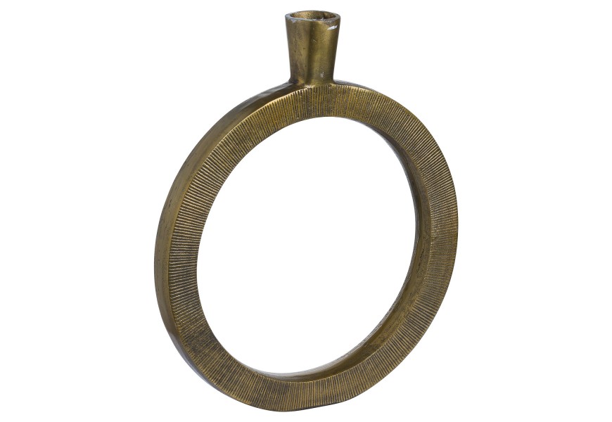 Orientálna dekoratívna kruhová mosadzná váza Rueda II z kovu