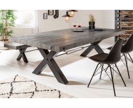 Industriálny dizajnový jedálenský stôl Freya z masívneho dreva a kovu 240cm