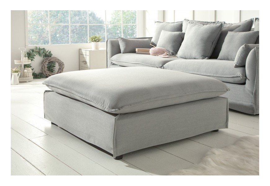 Modern&yacute; &scaron;ed&yacute; hranat&yacute; taburet Heaven s textiln&yacute;m poťahom 100cm