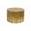 Orientálny kruhový konferenčný stolík Fluidoro v zlatej farbe z kovu 60cm