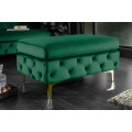 Baroková luxusná taburetka Modern Barock so smaragdovozeleným poťahom a zlatými nožičkami 90cm