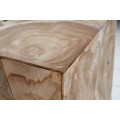 Vidiecky masívny príručný stolík Vezelay z teakového dreva 30cm