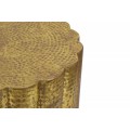 Orientálny kruhový konferenčný stolík Fluidoro v zlatej farbe z kovu 60cm
