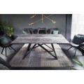 Moderný keramický sivý rozkladací jedálenský stôl Epinal betónovým povrchom a kovovou konštrukciou 260cm