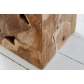 Vidiecky masívny príručný stolík Vezelay z teakového dreva 30cm