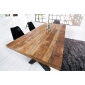 Industriálny masívny jedálenský stôl Steele Craft s čiernymi prekríženými nohami 160cm