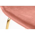 Retro barová stolička Scandinavia s ružovým zamatovým poťahom 109cm