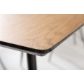 Retro hnedý jedálenský stôl Roanne s dreveným povrchom a čiernymi nohami z kovu 120cm