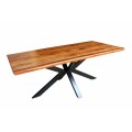Industriálny jedálenský stôl Cosmos z masívneho dreva sheesham a kovovými nohami 180cm