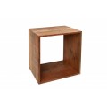 Industriálny príručný stolík Makassar z masívu hnedej farby štvorcového tvaru 43cm
