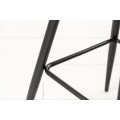 Moderná barová stolička Vittel z mikrovlákna hnedej farby s čiernymi kovovými nohami 102cm