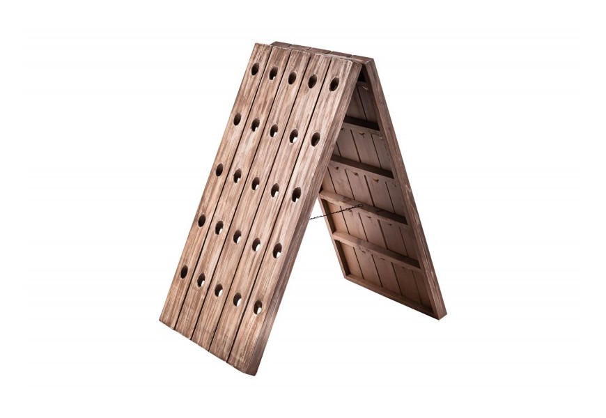 Štýlová masívna vintage vinotéka Crawley v tvare písmena A