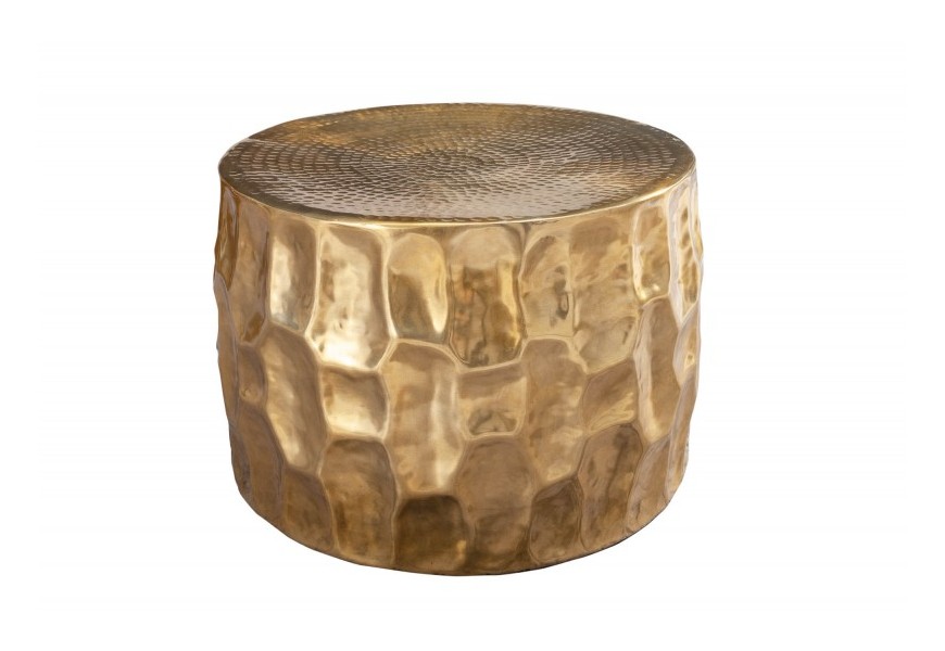Štýlový orientálny zlatý konferenčný stolík Siliguri v organickom zaoblenom tvare