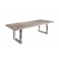Industriálny masívny jedálenský stôl Hege z akáciového dreva s kovovou konštrukciou 200cm