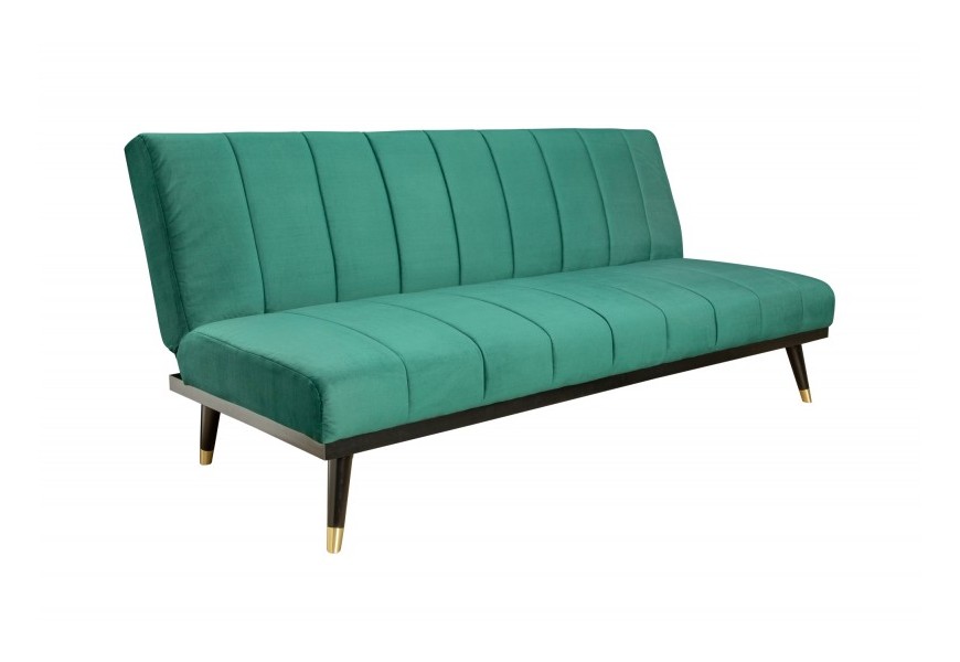 Dizajnová smaragdovo zelená sedačka Taxill so zamatovým poťahom a vysokými úzkymi nožičkami