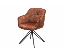 Moderná hnedá otočná stolička Marmol s kovovými nohami 82cm