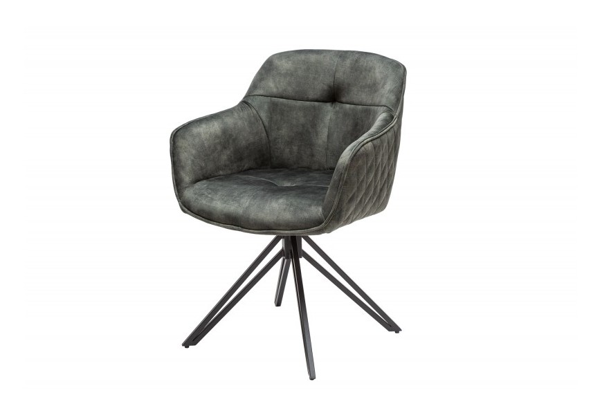 Moderná zelená zamatová stolička Marmol s čiernymi nohami z kovu 82cm