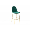 Retro barová stolička Scandinavia so zeleným zamatovým poťahom 109cm