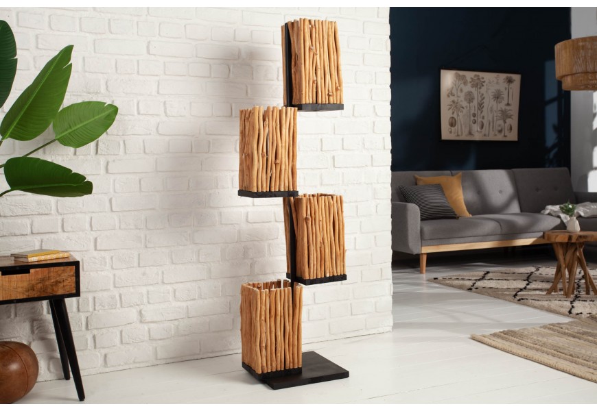 Štýlová vidiecka stojaca lampa Euphoria z prírodných drevených konárov