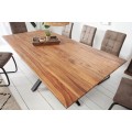 Industriálny jedálenský stôl Cosmos z masívneho dreva sheesham a kovu 200cm