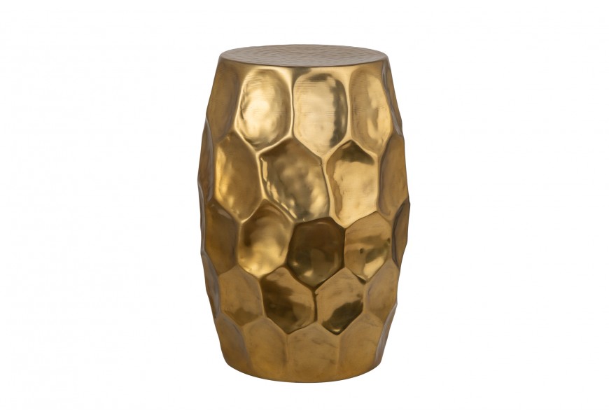Orientálny zlatý odkladací príručný stolík Siliguri v zaoblenom tvare