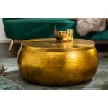 Orientálny konferenčný stolík Hammerblow v zlatej farbe 70cm