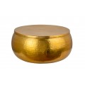 Jedinečný orientálny zlatý konferenčný stolík Siliguri v organickom tvare s kladivkovým povrchom